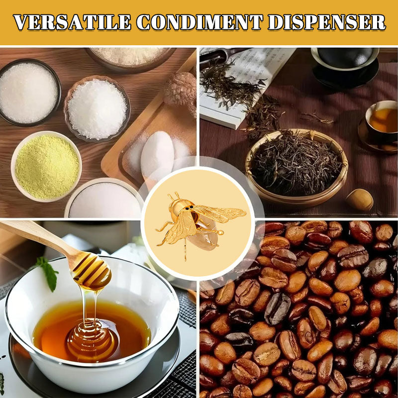 Bee Shaped Glass Honey Jar Dispenser with Dipper Spoon