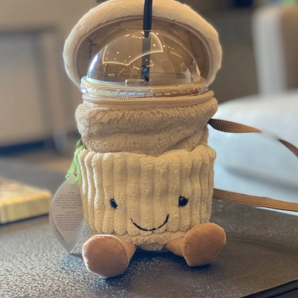 Cute milk tea cup sleeve crossbody bag