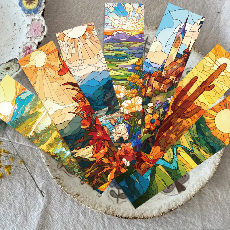 🌸 Stained Glass Floral Bookmarks Set（30 pcs）