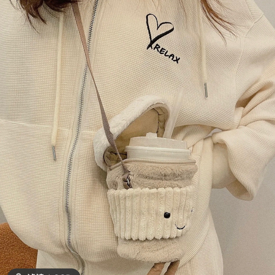 Cute milk tea cup sleeve crossbody bag
