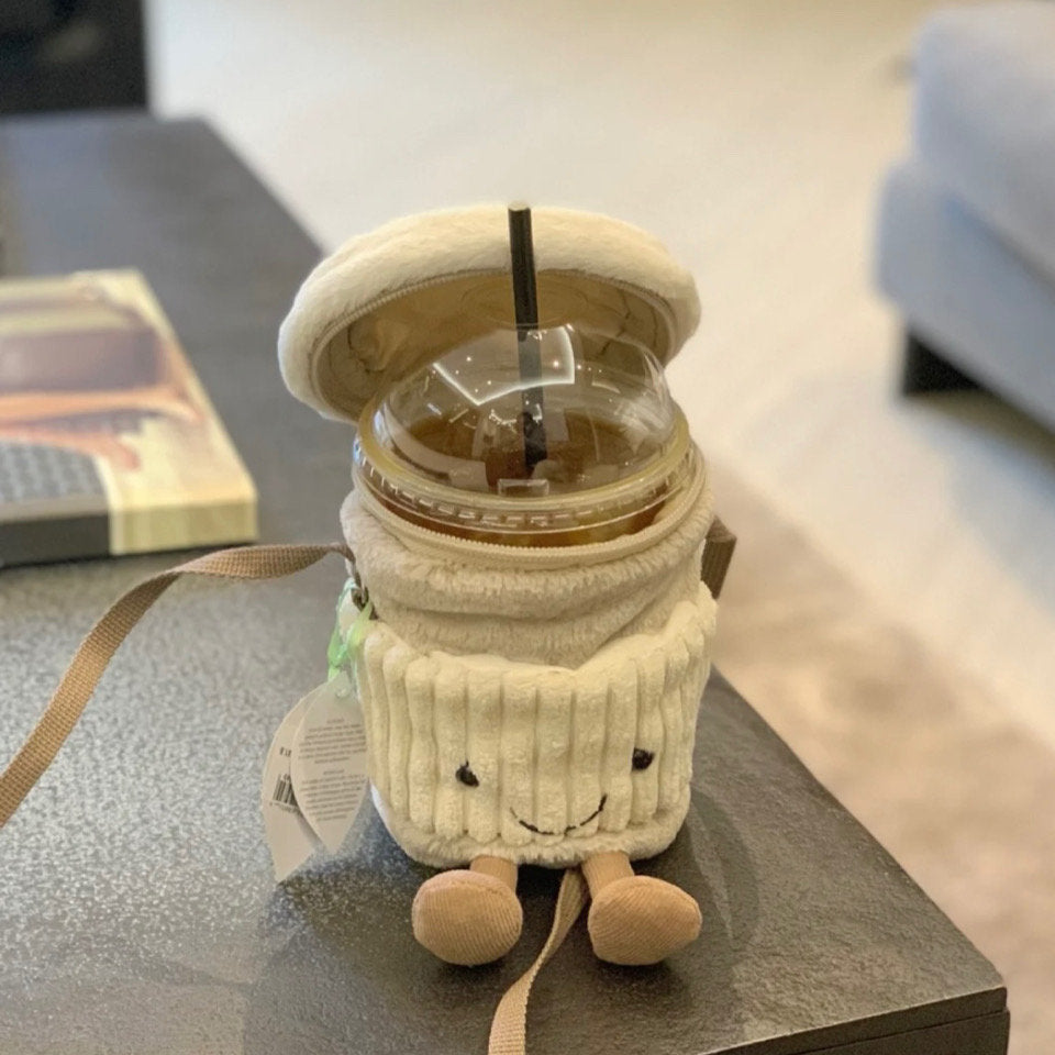 Cute milk tea cup sleeve crossbody bag