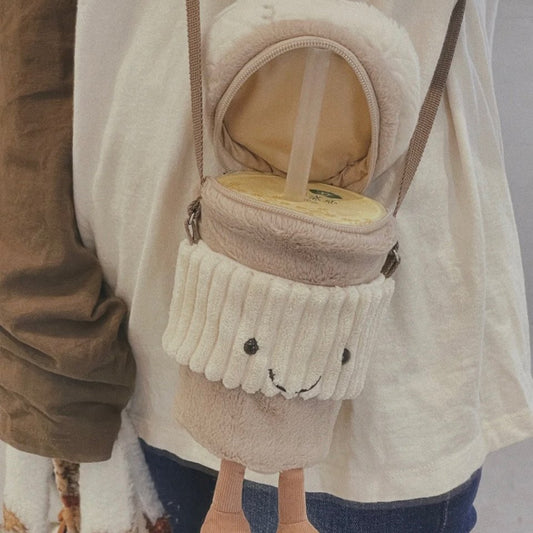 Cute milk tea cup sleeve crossbody bag