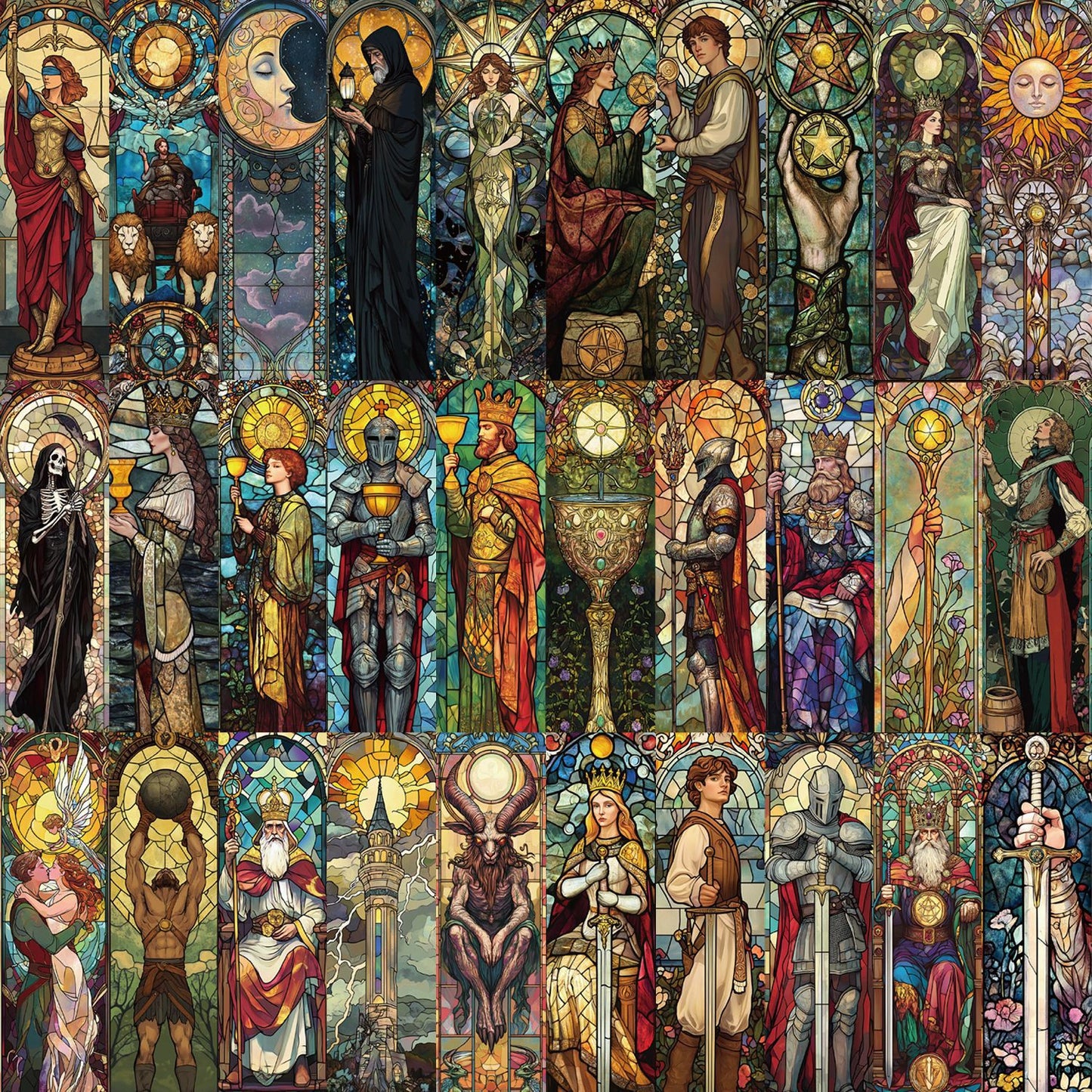 🌸 Stained Glass Floral Bookmarks Set（30 pcs）