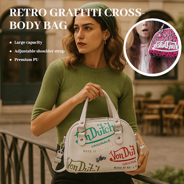 👜 Retro Graffiti Crossbody Bag