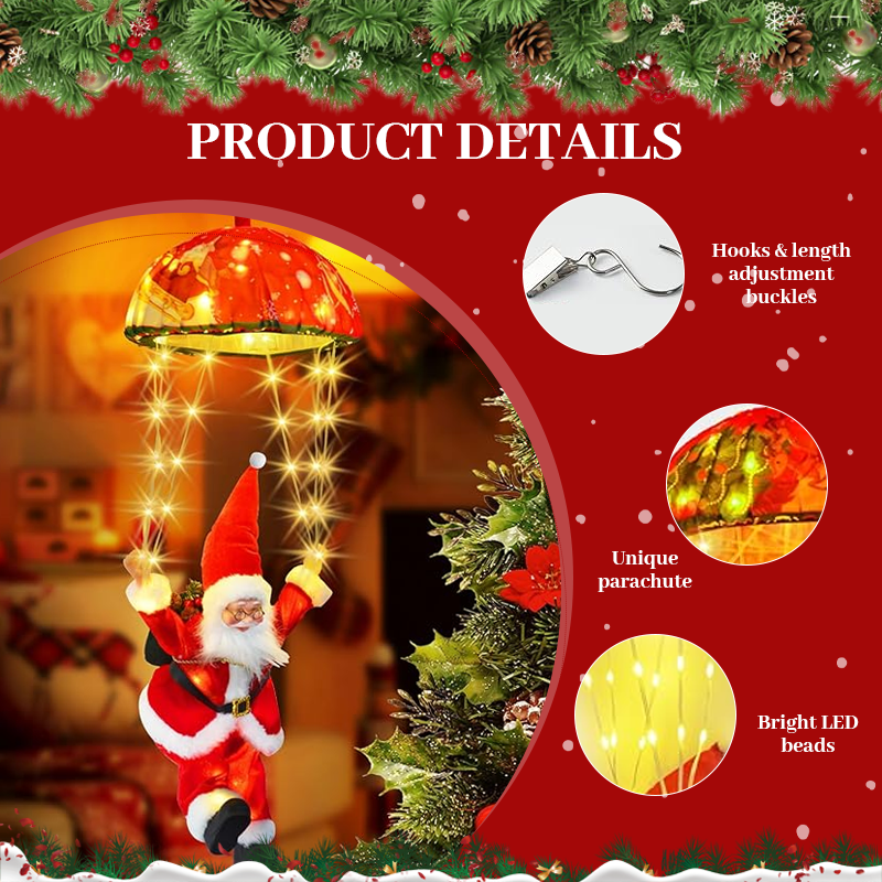 Santa Claus Parachute Christmas Lights
