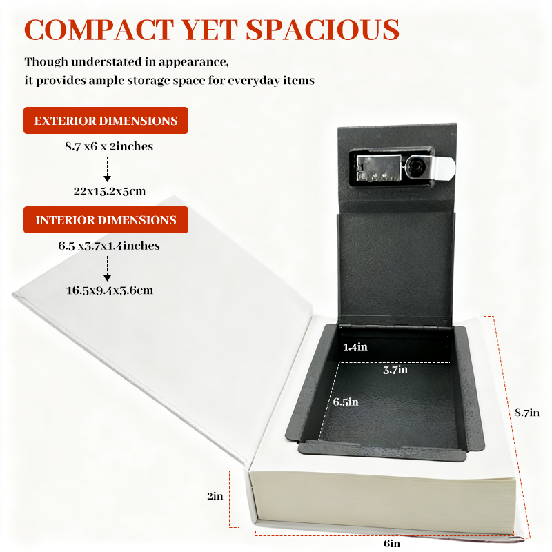 📘 Real Paper Diversion Book Safe with Combination Lock