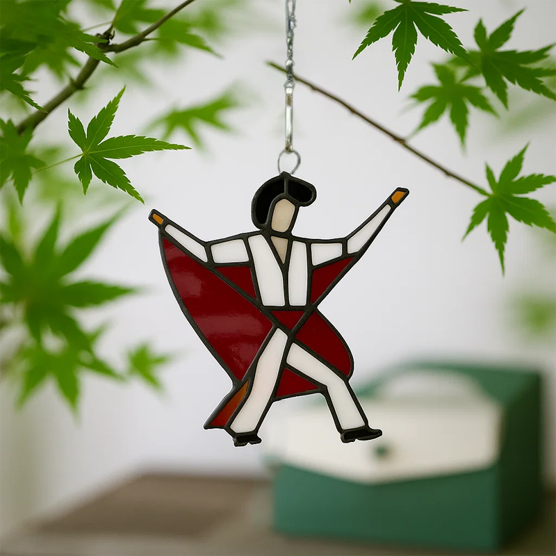 🌈"The Dancer" Hand-Painted Stained Glass Artwork 🌈