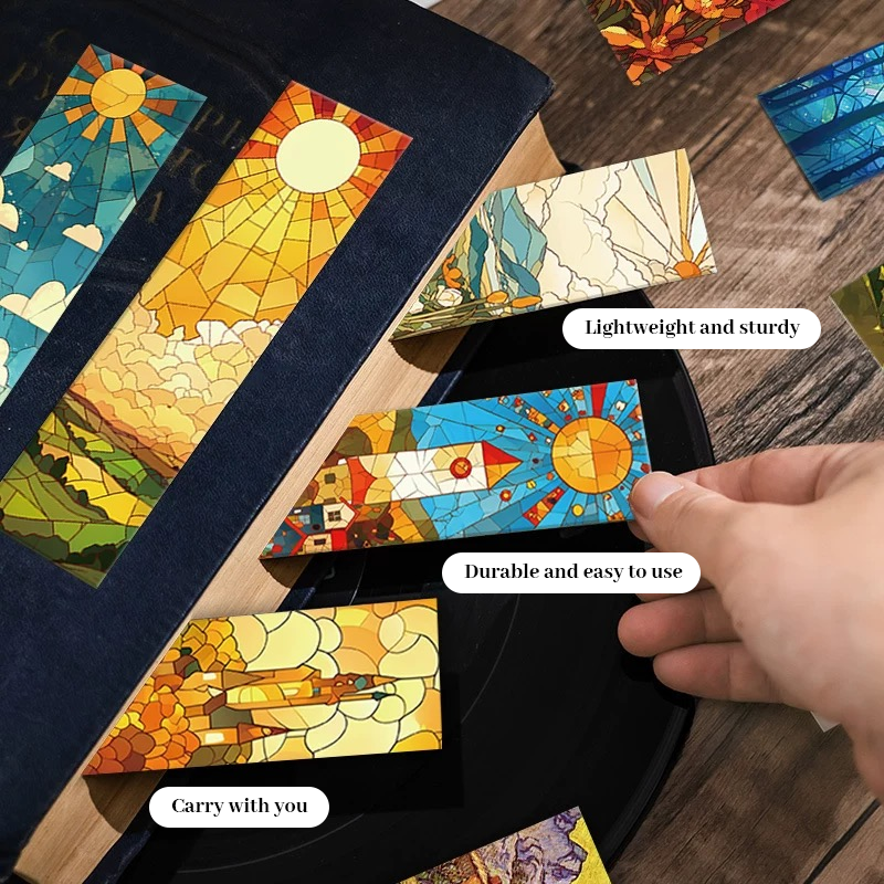 🌸 Stained Glass Floral Bookmarks Set（30 pcs）
