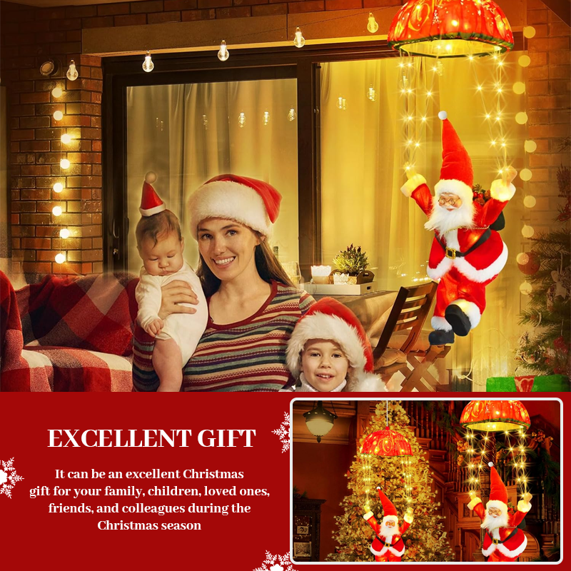 Santa Claus Parachute Christmas Lights