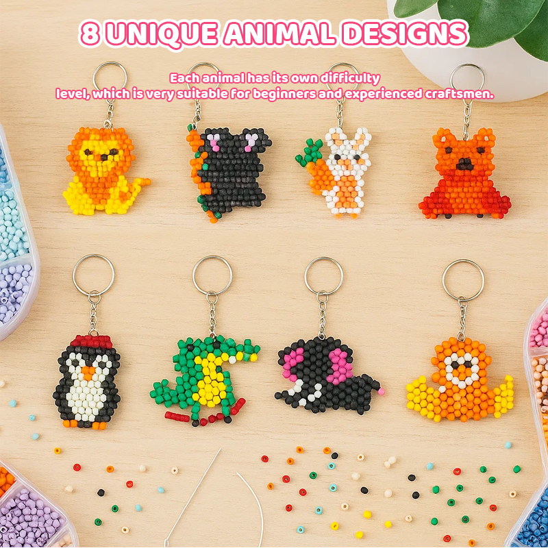 🦊 Animal Bead Keychain Kit