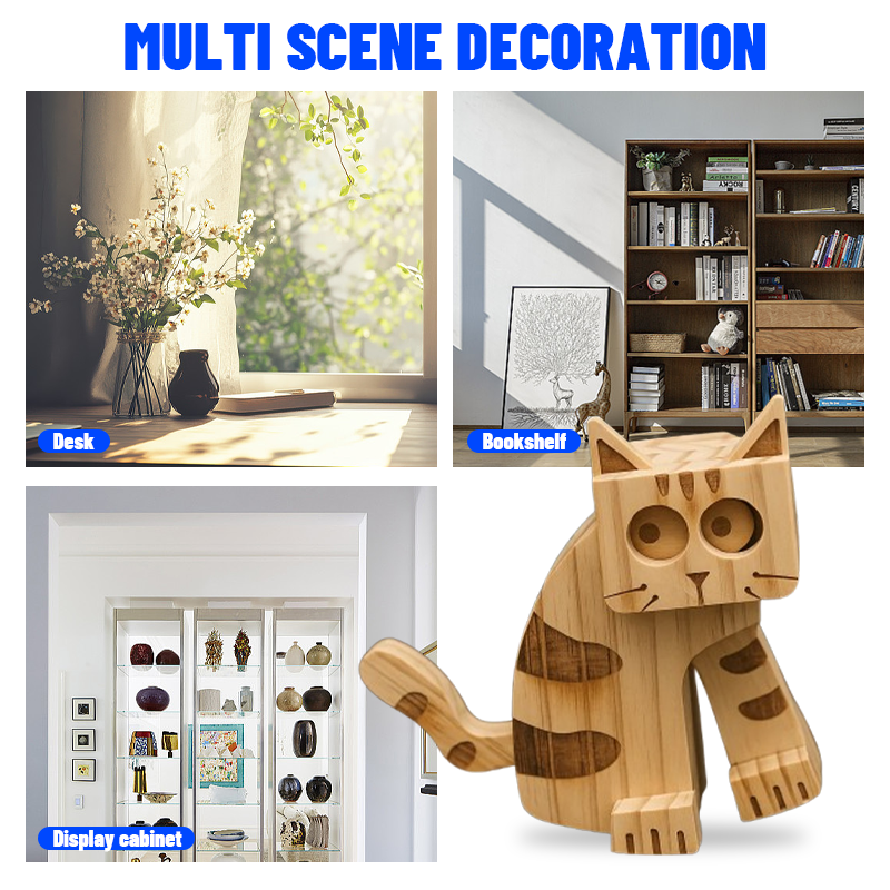 😺 Walking Wooden Cat Desk Toy