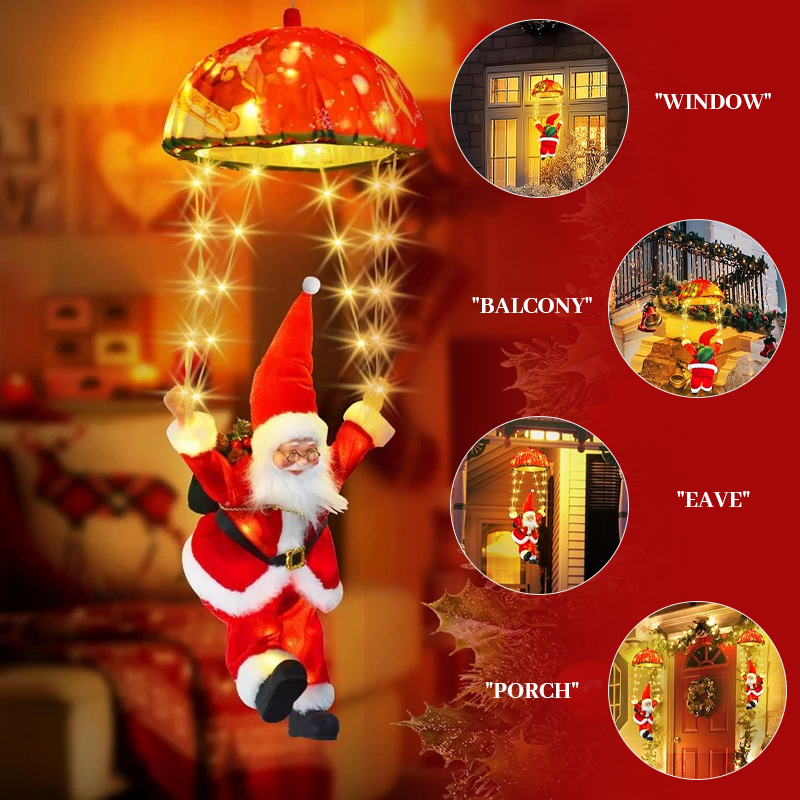 Santa Claus Parachute Christmas Lights