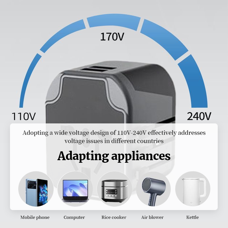 Travel adapter plugs are suitable for use in many countries around the world