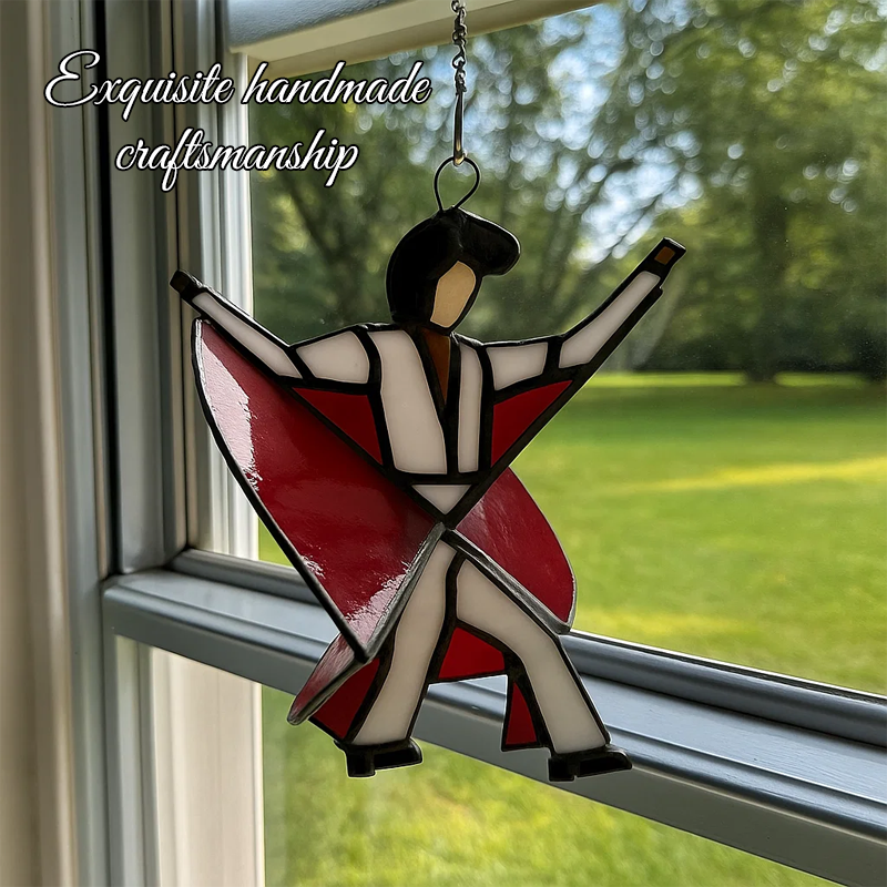 🌈"The Dancer" Hand-Painted Stained Glass Artwork 🌈