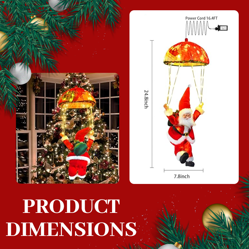 Santa Claus Parachute Christmas Lights