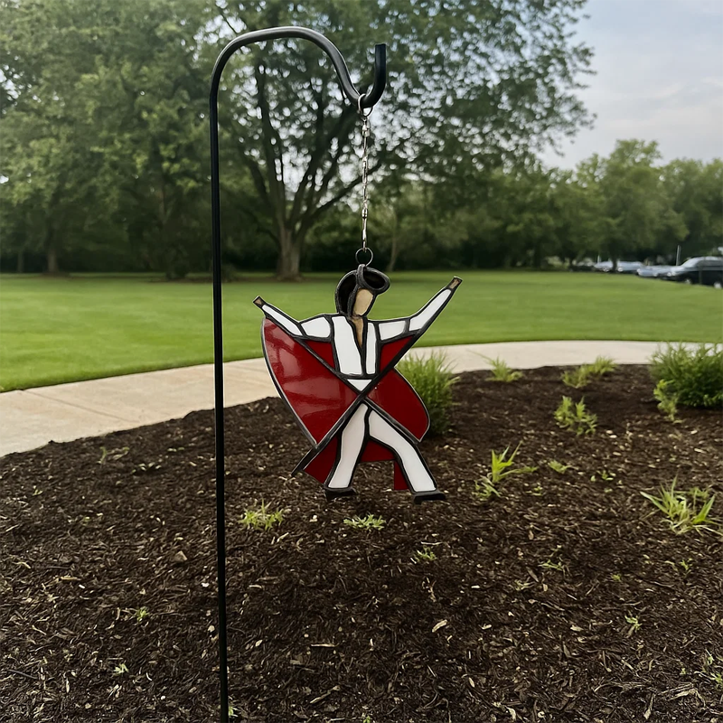 🌈"The Dancer" Hand-Painted Stained Glass Artwork 🌈