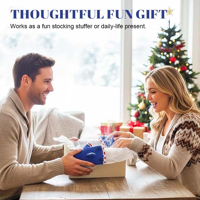 Shark Bite Pattern Knitted Gloves