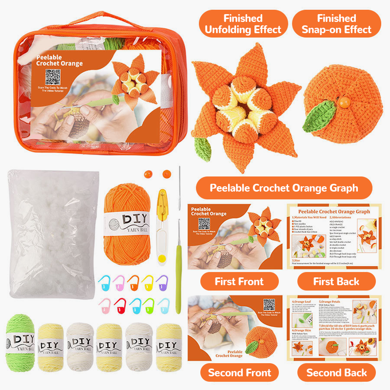 Orange Crochet DIY Kit 🍊🧶