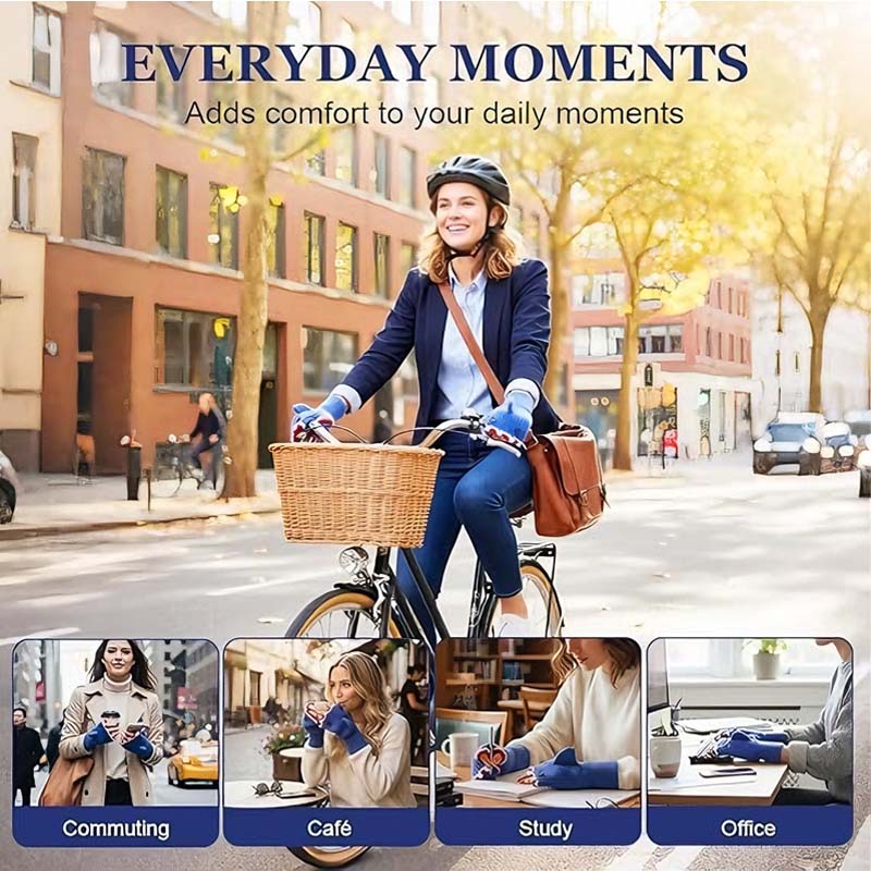 Shark Bite Pattern Knitted Gloves