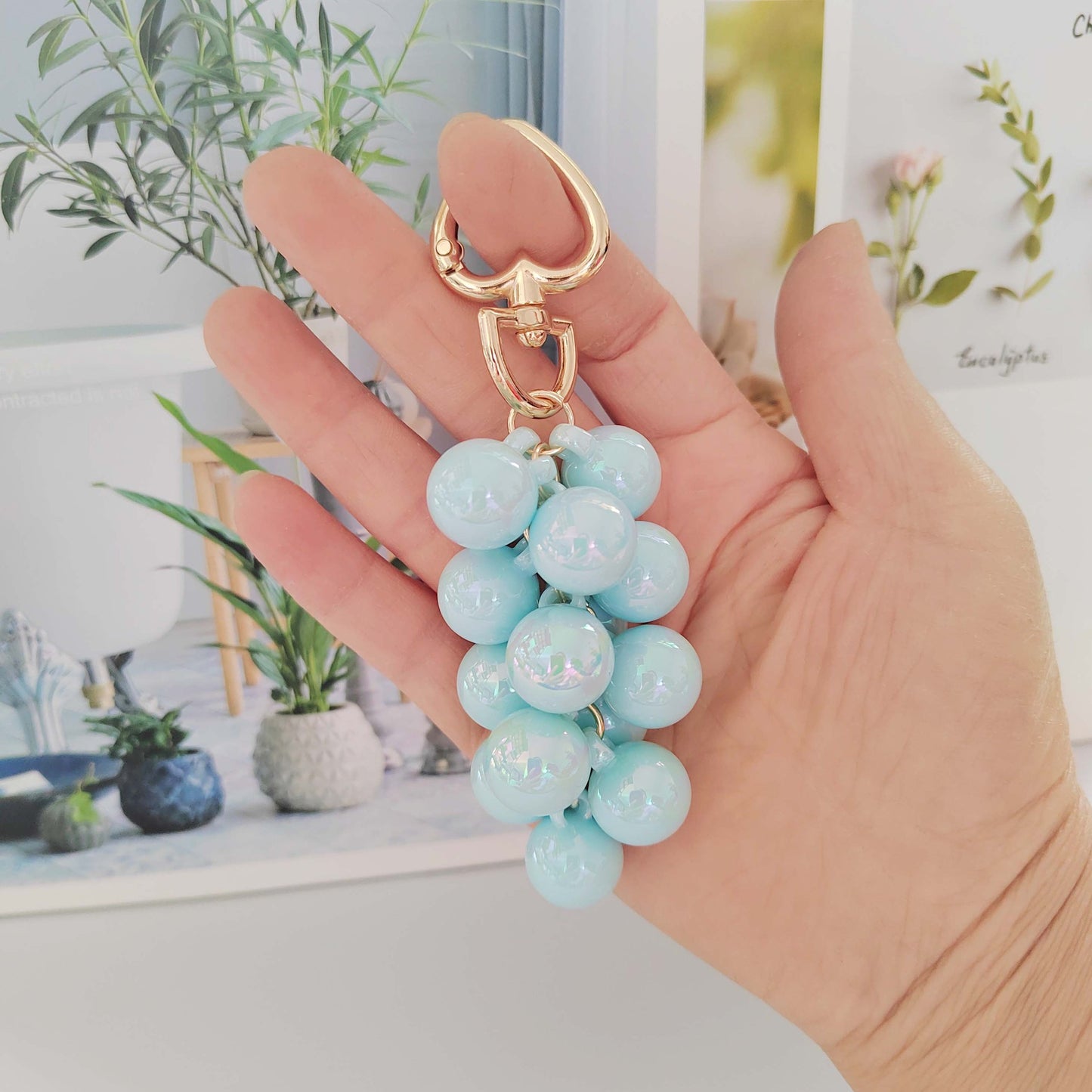 Grape fruit key ring pendant