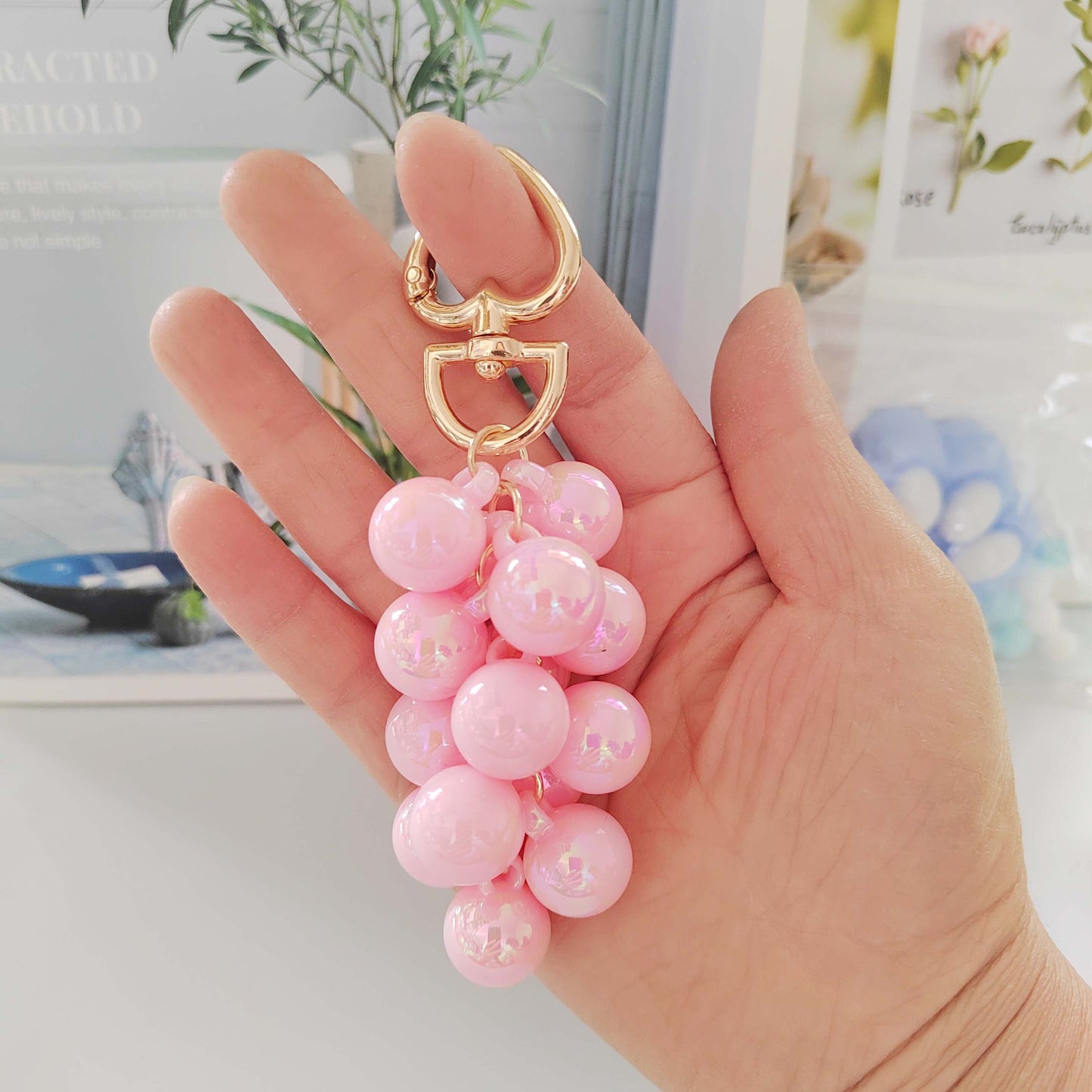 Grape fruit key ring pendant