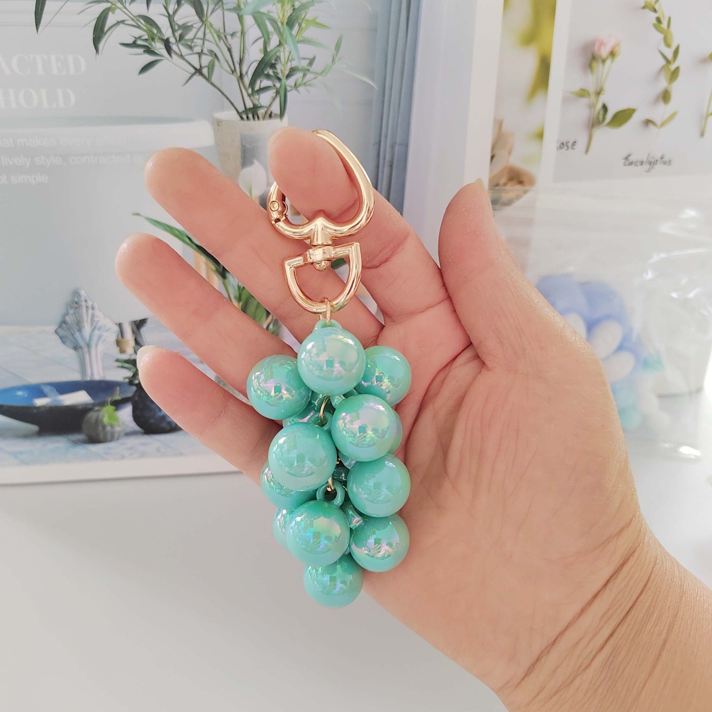 Grape fruit key ring pendant