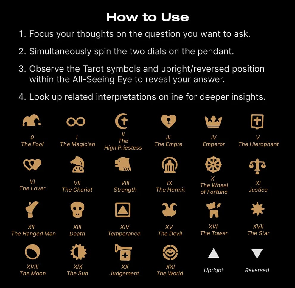 🏆Flash Sale⚡ 50K+ SOLD!👁️‍🗨️Handmade Tarot Vision Pendant: Connect to Cosmic Wisdom Anytime(Cheat Sheet Included)