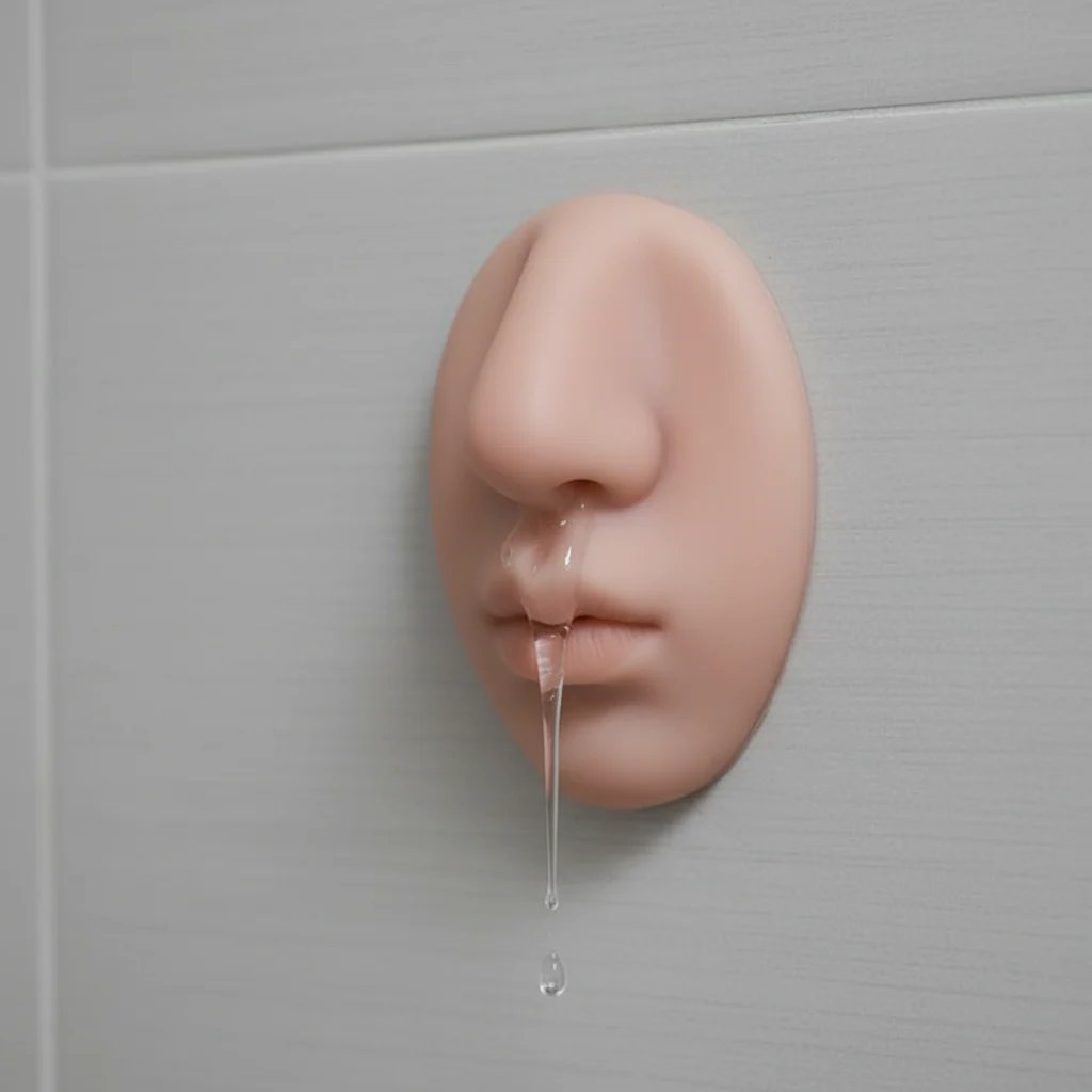 Realistic nose-shaped wall-mounted soap dispenser